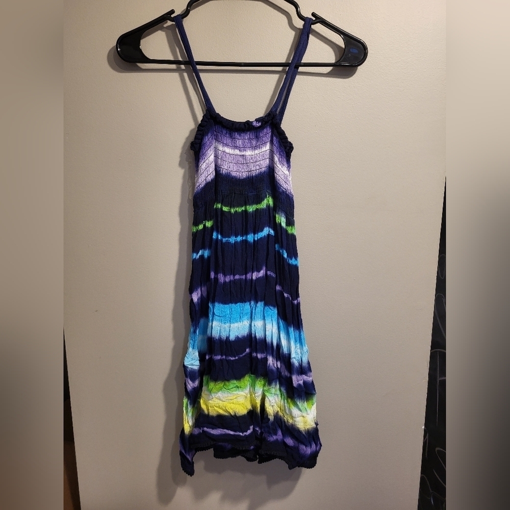 Justice Girls Dress Colorful Tie-Dye Maxi Dress, Size 14 (22" Waist)